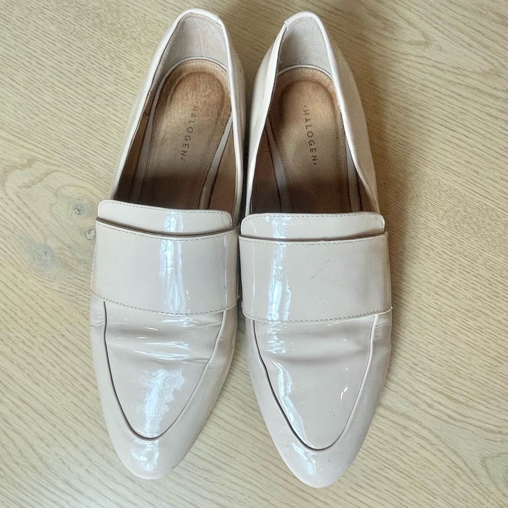 Halogen Light Pink Patent Leather Loafers